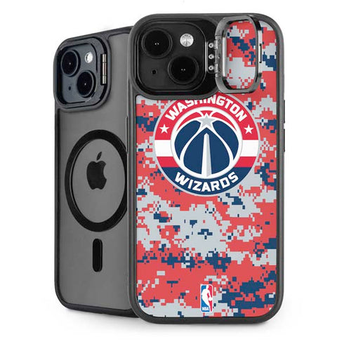 NBA Washington Wizards Camo Digi iPhone 15 Plus Kickstand Case