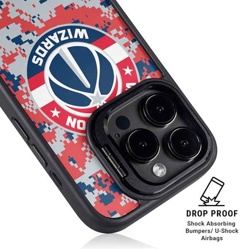 NBA Washington Wizards Camo Digi iPhone 15 Pro Max Kickstand Case