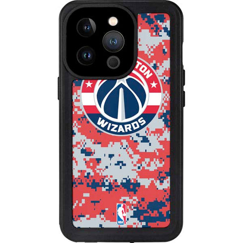NBA Washington Wizards Camo Digi iPhone 15 Pro Waterproof Case