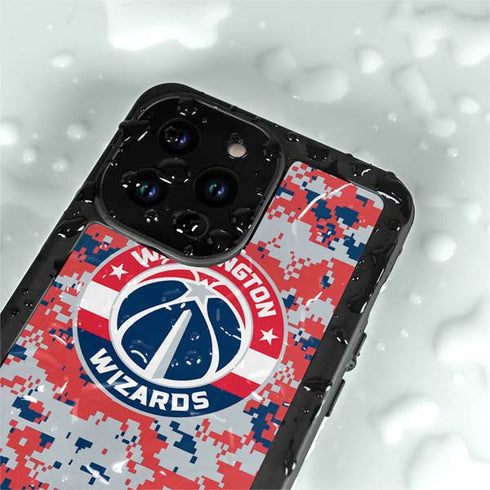 NBA Washington Wizards Camo Digi iPhone 15 Pro Waterproof Case