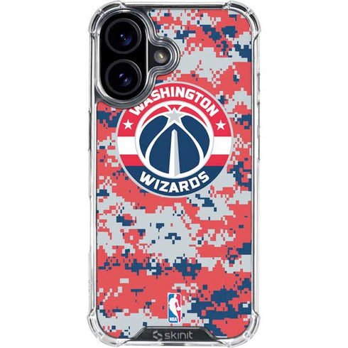 NBA Washington Wizards Camo Digi iPhone 16 Clear Case