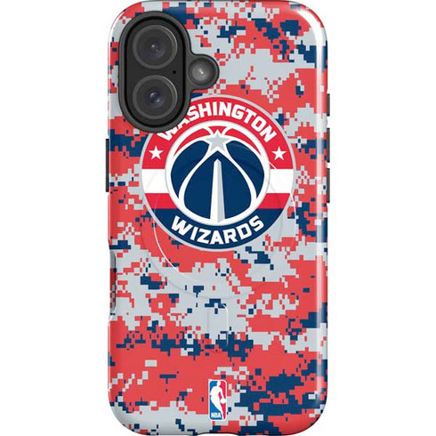 NBA Washington Wizards Camo Digi iPhone 16 Magsafe Impact Case