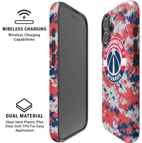 NBA Washington Wizards Camo Digi iPhone 16 Magsafe Impact Case