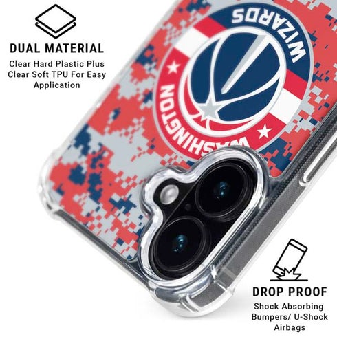 NBA Washington Wizards Camo Digi iPhone 16 Plus MagSafe Case