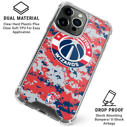NBA Washington Wizards Camo Digi iPhone 16 Pro Clear Case