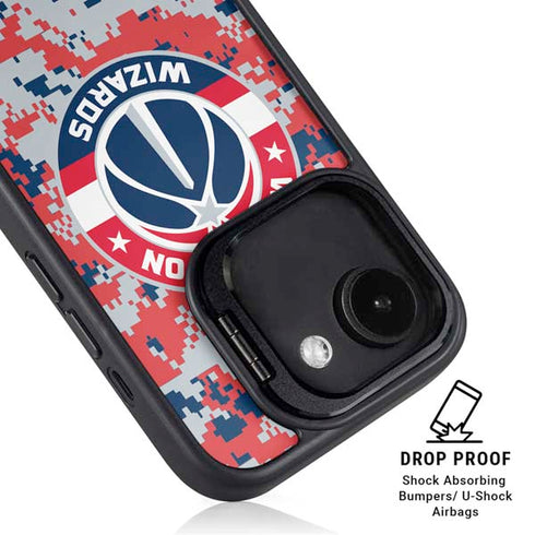 NBA Washington Wizards Camo Digi iPhone 16e Kickstand Case