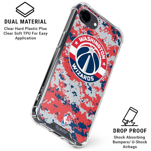 NBA Washington Wizards Camo Digi iPhone 16e Clear Case