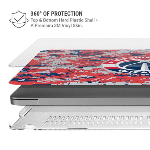 NBA Washington Wizards Camo Digi MacBook Pro 14in (2021-24) Case plus Skin