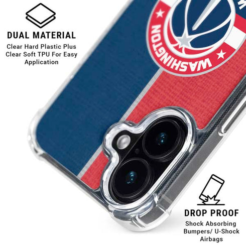 NBA Washington Wizards Canvas Split iPhone 16 Plus Clear Case