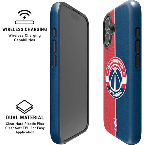 NBA Washington Wizards Canvas Split iPhone 16 Plus Magsafe Impact Case