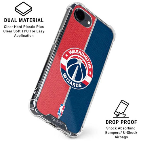 NBA Washington Wizards Canvas Split iPhone 16e Clear Case