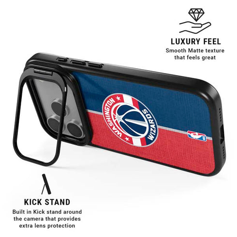 NBA Washington Wizards Canvas Split iPhone 17 Pro Max Kickstand Case