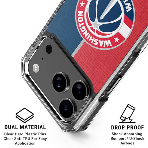 NBA Washington Wizards Canvas Split iPhone 18 Pro Clear Case