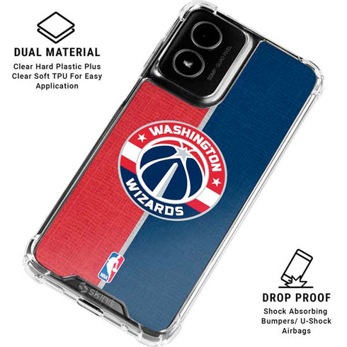NBA Washington Wizards Canvas Split Moto G Power 5G (2024) Clear Case