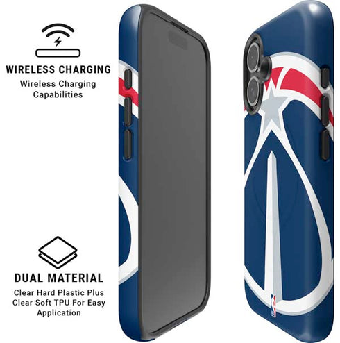 NBA Washington Wizards Large Logo iPhone 16 Magsafe Impact Case