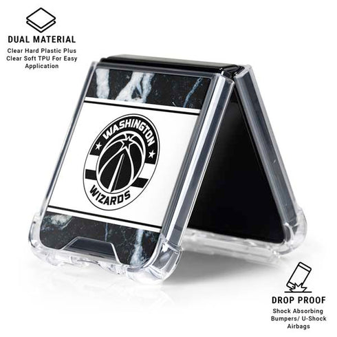 NBA Washington Wizards Marble Galaxy Z Flip6 Clear Case