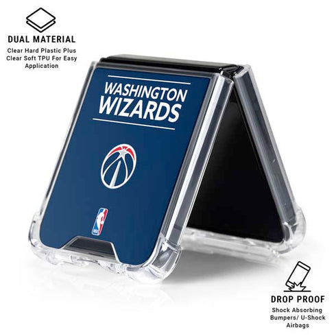 NBA Washington Wizards Standard - Blue Galaxy Z Flip6 Clear Case