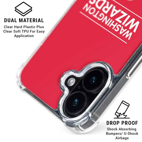 NBA Washington Wizards Standard - Red iPhone 16 Clear Case