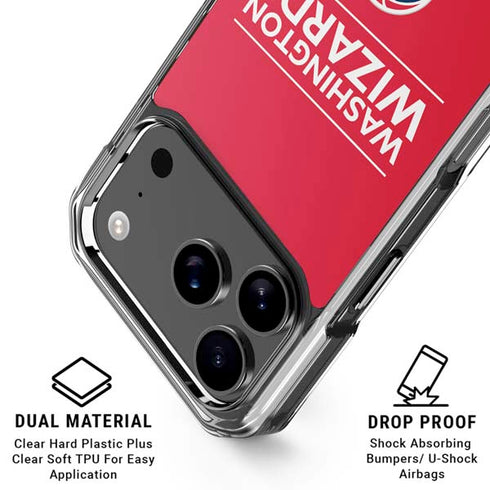 NBA Washington Wizards Standard - Red iPhone 18 Pro Clear Case