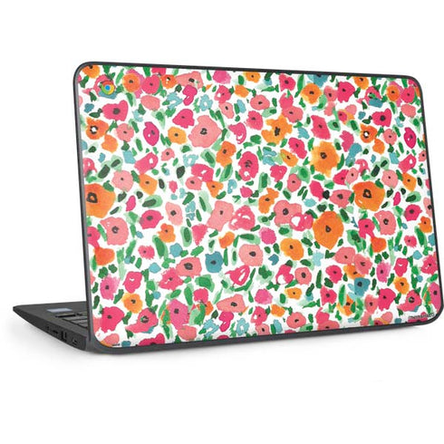 Bouffants and Broken Hearts Watercolor Floral HP Chromebook Skin