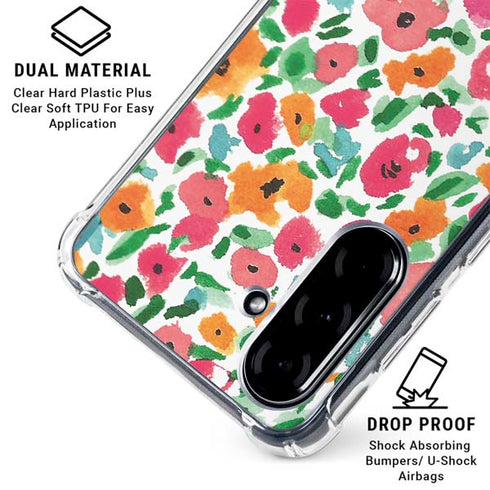 Bouffants and Broken Hearts Watercolor Floral Galaxy A36 5G Clear Case