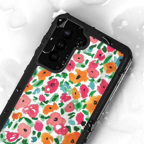 Bouffants and Broken Hearts Watercolor Floral Galaxy S24 Waterproof Case