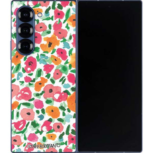 Bouffants and Broken Hearts Watercolor Floral Galaxy Z Fold6 Skin