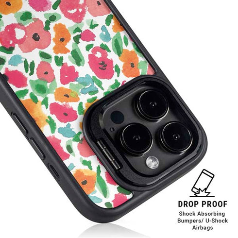 Bouffants and Broken Hearts Watercolor Floral iPhone 14 Pro Kickstand Case