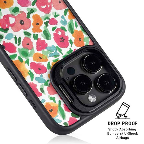 Bouffants and Broken Hearts Watercolor Floral iPhone 14 Pro Max Kickstand Case
