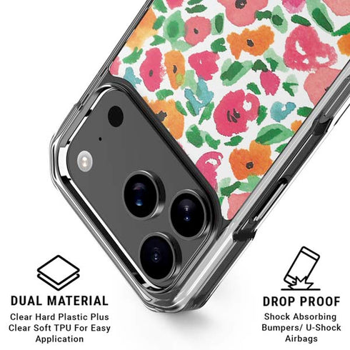 Bouffants and Broken Hearts Watercolor Floral iPhone 18 Pro Clear Case