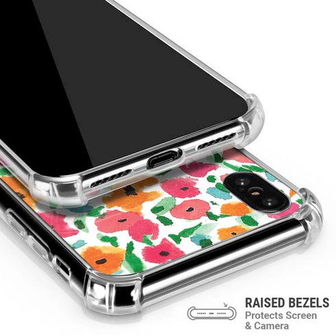 Bouffants and Broken Hearts Watercolor Floral iPhone X/XS Clear Case