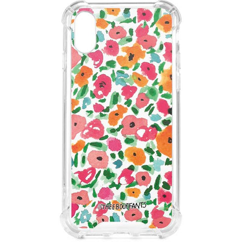Bouffants and Broken Hearts Watercolor Floral iPhone XS Clear Case