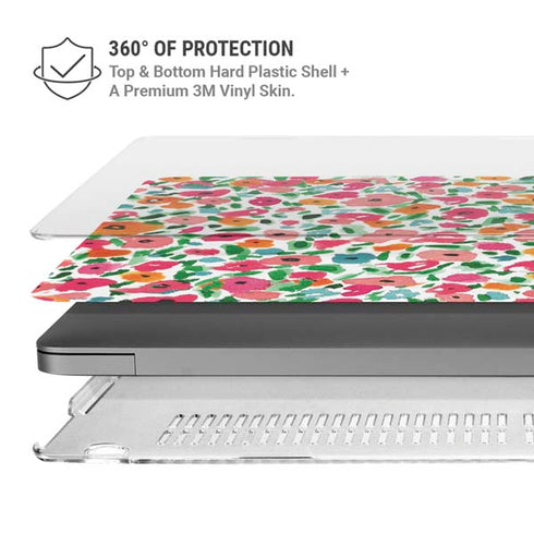 Bouffants and Broken Hearts Watercolor Floral MacBook Pro 14in (2021-24) Case plus Skin