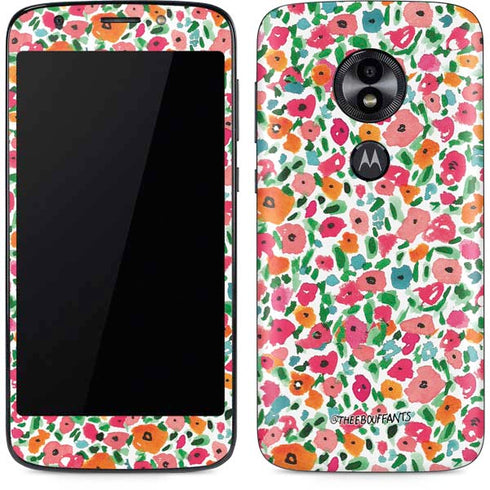 Bouffants and Broken Hearts Watercolor Floral Moto E5 Play Skin