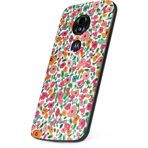 Bouffants and Broken Hearts Watercolor Floral Moto E5 Play Skin