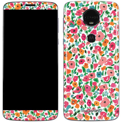 Bouffants and Broken Hearts Watercolor Floral Moto E5 Plus Skin