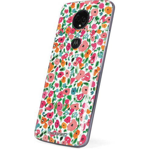 Bouffants and Broken Hearts Watercolor Floral Moto E5 Plus Skin