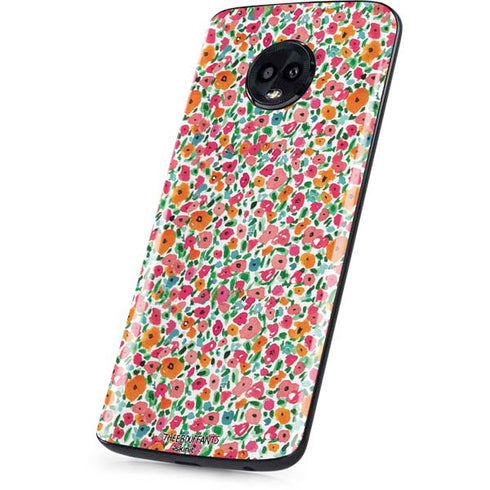 Bouffants and Broken Hearts Watercolor Floral Moto G6 Skin