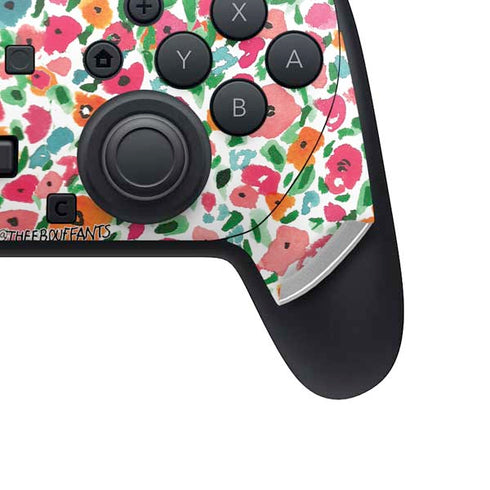 Bouffants and Broken Hearts Watercolor Floral Nintendo Switch 2 (2025) Pro Controller Skin
