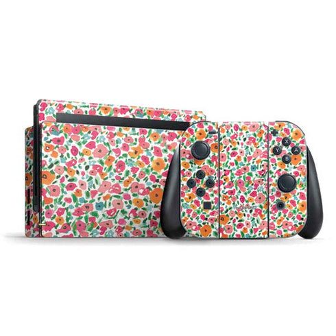 Bouffants and Broken Hearts Watercolor Floral Nintendo Skins