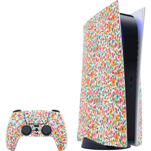 Bouffants and Broken Hearts Watercolor Floral PlayStation PS5 Skins