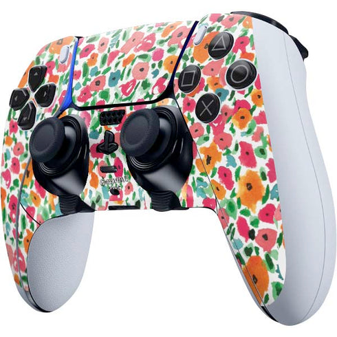 Bouffants and Broken Hearts Watercolor Floral PS5 DualSense Edge Pro Controller Skin