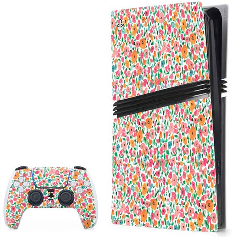 Bouffants and Broken Hearts Watercolor Floral PS5 Pro Bundle Skin