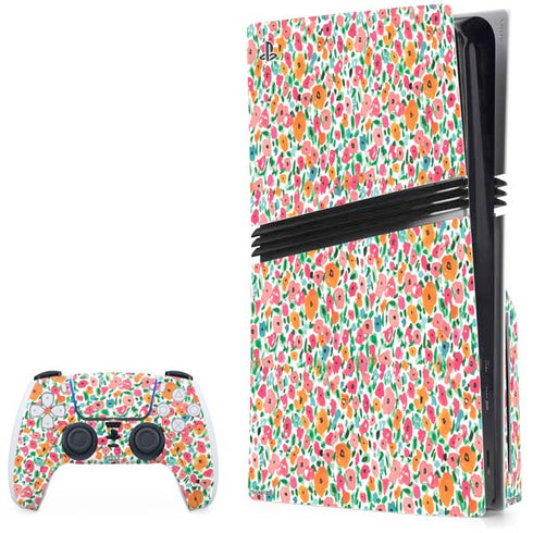 Bouffants and Broken Hearts Watercolor Floral PS5 Pro Disk Bundle Skin