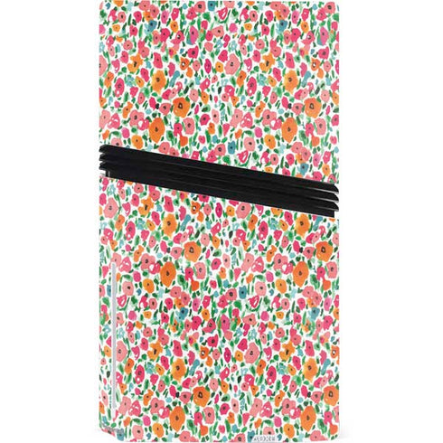 Bouffants and Broken Hearts Watercolor Floral PS5 Pro Disk Console Skin