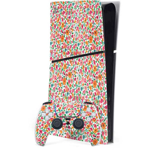 Bouffants and Broken Hearts Watercolor Floral PlayStation PS5 Skins
