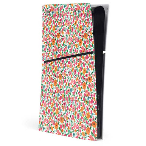 Bouffants and Broken Hearts Watercolor Floral PS5 Slim Digital Edition Console Skin