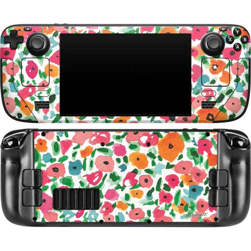 Bouffants and Broken Hearts Watercolor Floral Steam Deck Handheld Gaming Computer OLED Skin