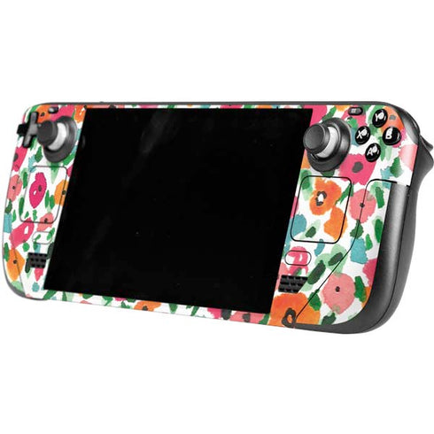 Bouffants and Broken Hearts Watercolor Floral Steam Deck Handheld Gaming Computer OLED Skin