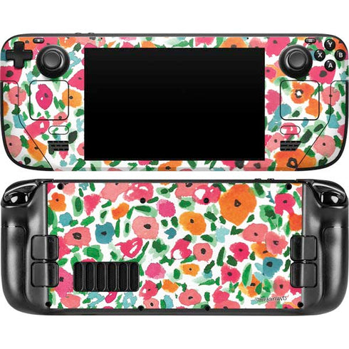 Bouffants and Broken Hearts Watercolor Floral Steam Deck Handheld Gaming Computer Skin